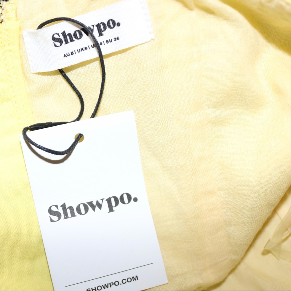 Showpo. Braylen Sweetheart Flutter Sleeve Corset Top in Sun Yellow - Picture 6 of 11